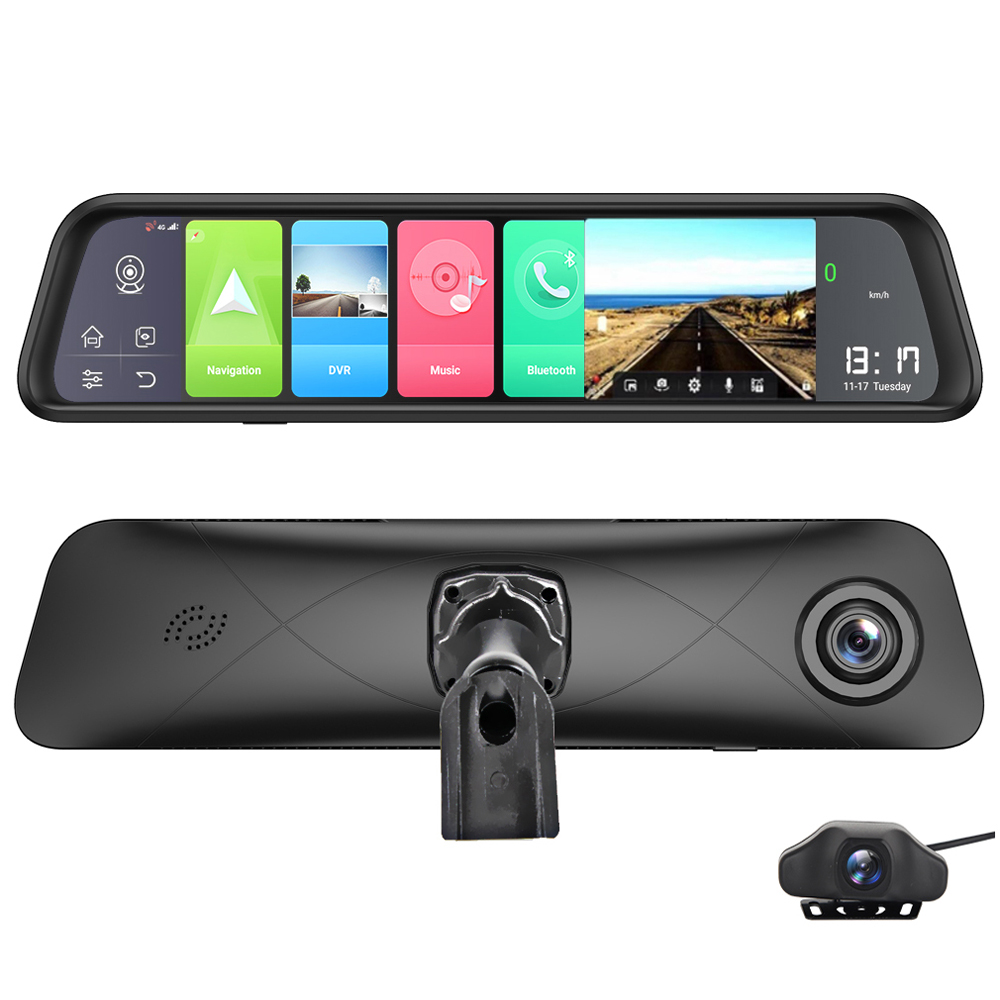 Dash Cam Rear View Mirror 12 Inch - 最新の12インチandroid 8.1スマート車dvrのバックミラーカメラgps自動registar adas 4グラムwifiダッシュカム4ギガバイト + 32ギガバイト