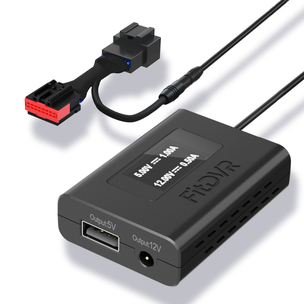 Dash Cam Hardwire Kit - FitDVR ダッシュカムアダプター (16ピン) フォード F150/250/350/マスタング用、LEDディスプレイ、USB電源、カーカメラアクセサリー、D3-013