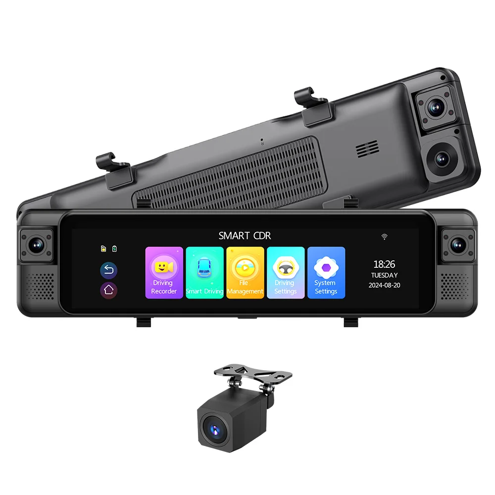 Dash Cam 360 Degree Panoramic - AOEDI ADAS 4チャンネルリアビューミラーダッシュカム360度パノラマ4KフロントダッシュカムWifiアプリ制御BSD LCA 1年間保証