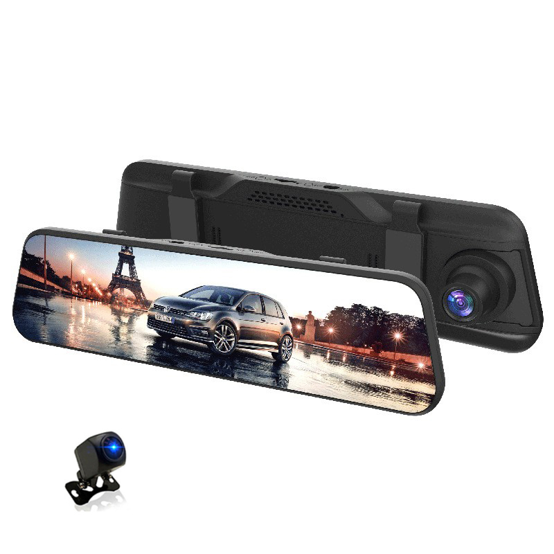 Dash Cam Rear View Mirror 12 Inch - 12インチミラー型車載DVRスマート4K Carplay Android Auto対応バックミラーカメラデュアルカメラWifi 4Kドライブレコーダー