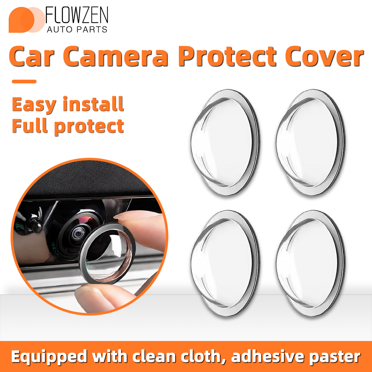 Dash Cam Mirror Backup Camera - 汎用 2/4個入り 車載カメラレンズ保護カバー 360度パノラマカメラレンズ用 傷防止 防水