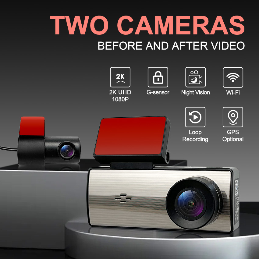 3.16インチIPS WIFI UHD 2Kドライブレコーダ - Dash Cam 2K Dual Lens のレビューと価格