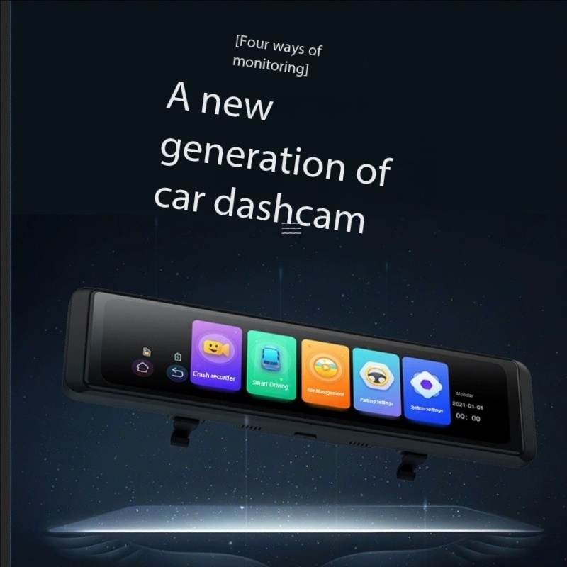 4. 360度死角警告BSDリアビューミラー12インチフルタ - Dash Cam Rear View Mirror 12 Inch のレビューと価格