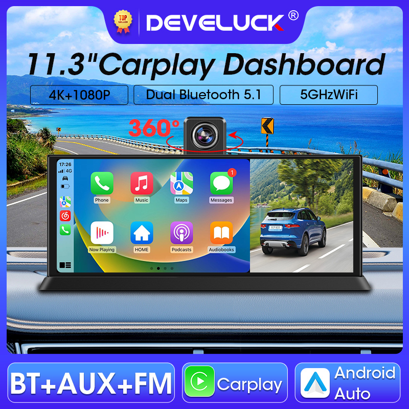 11.3インチ 車 DVR 4K ダッシュボード ワイヤレス - Dual Dash Cam With Gps Wifi のレビューと価格