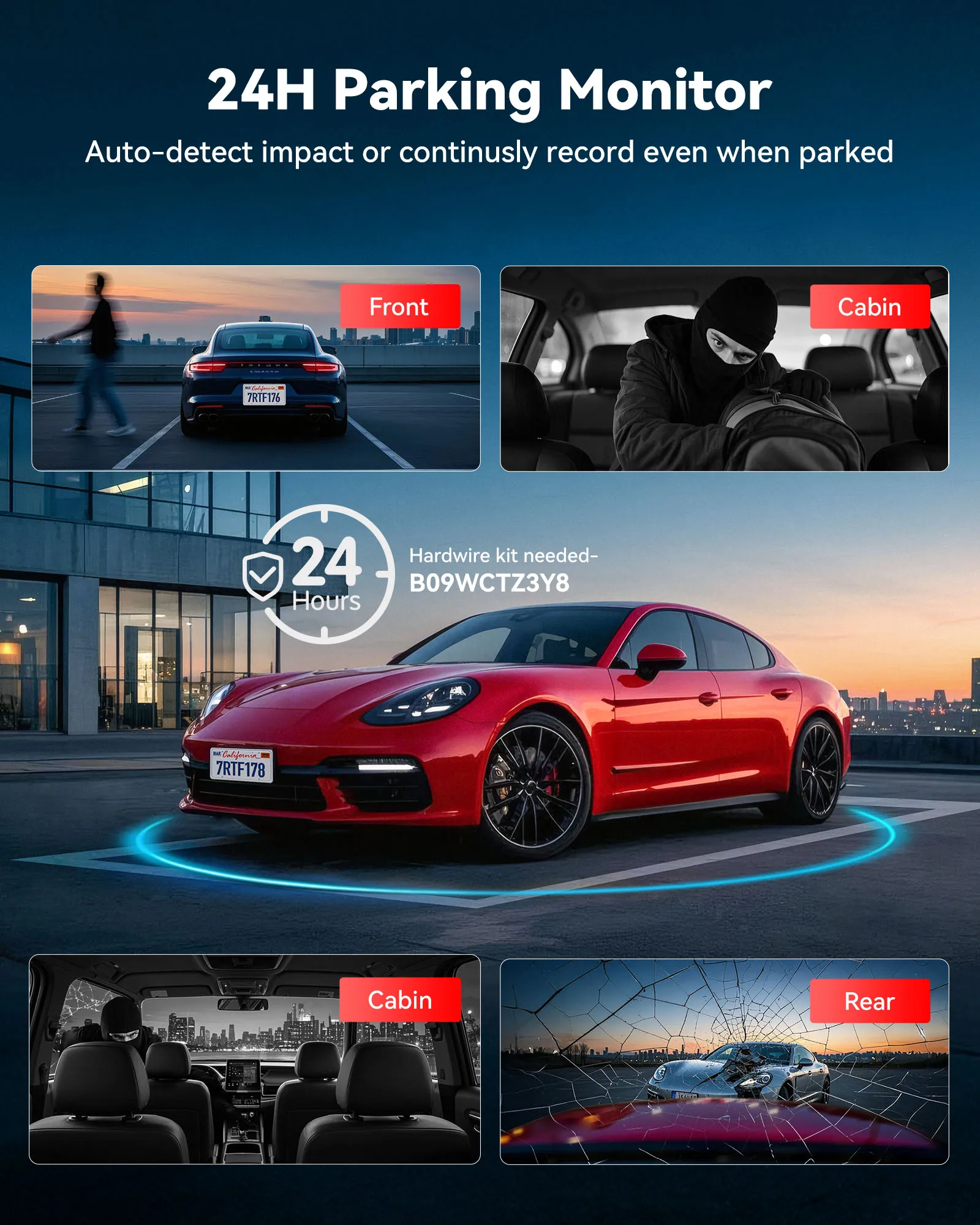 ディストリビューターF17 Plusミニタッチスクリーンダッ - Dash Cam With Parking Monitor のレビューと価格