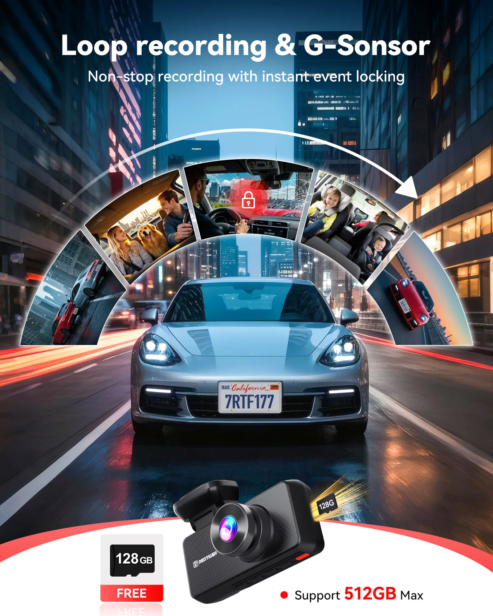 ディストリビューターF17 Plusミニタッチスクリーンダッ - Dash Cam With Parking Monitor のレビューと価格