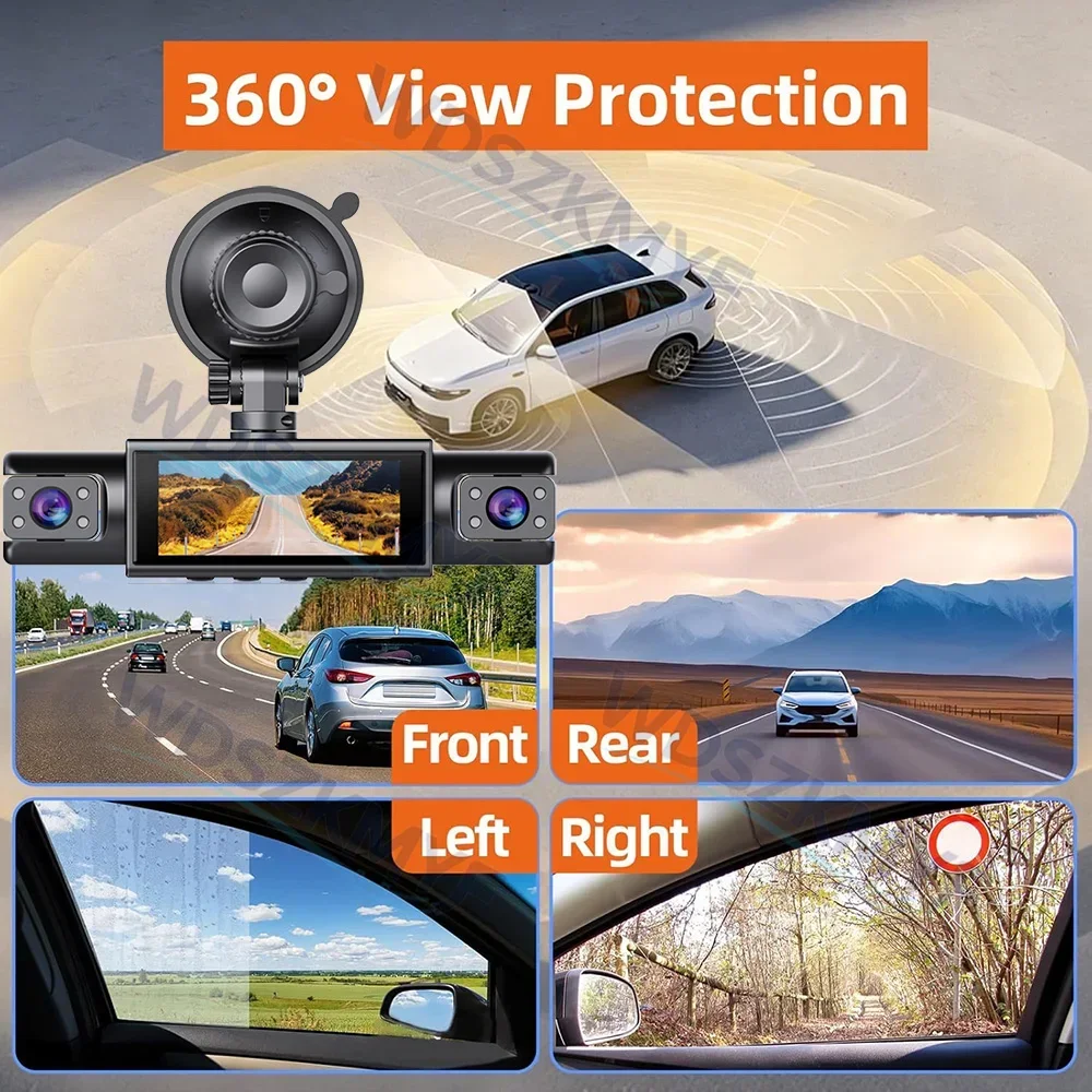 WiFi 4チャンネル ドライブレコーダー リアビューカメラ - Dash Cam 3 Channel 1080P のレビューと価格