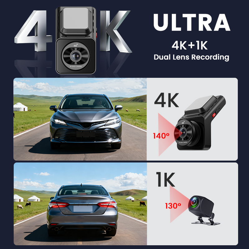 4K 4G 2インチ デュアルレンズ搭載 ドライブレコーダー - Dash Cam Rear View Mirror 12 Inch のレビューと価格