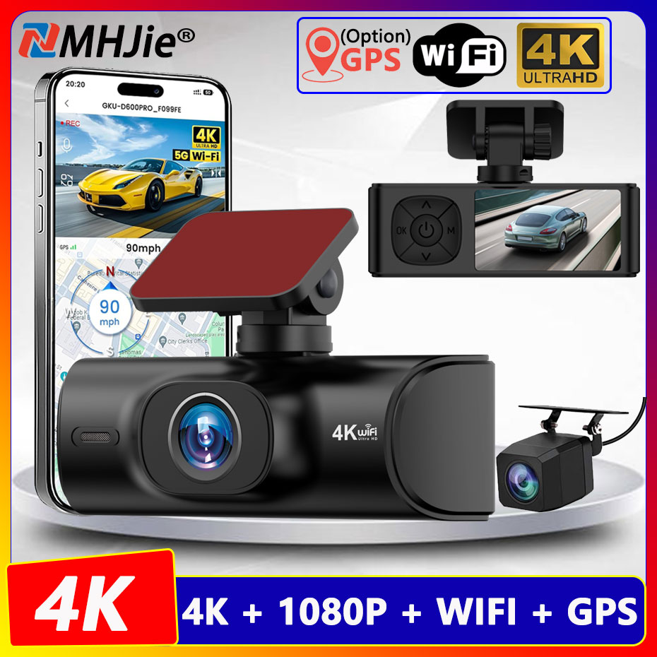 4K車載DVR 2160P WIFI GPS搭載 デュアルダ - Dual Dash Cam With Gps Wifi のレビューと価格