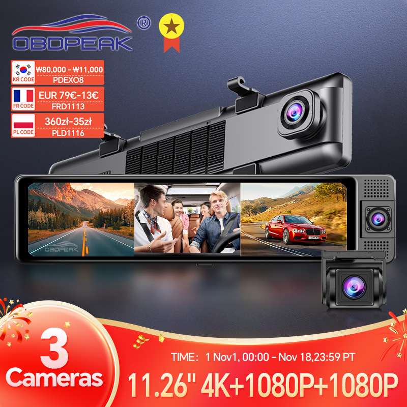 H330 ダッシュカム 3 チャンネルバックミラーフロント内 - Dual Dash Cam With Gps Wifi のレビューと価格