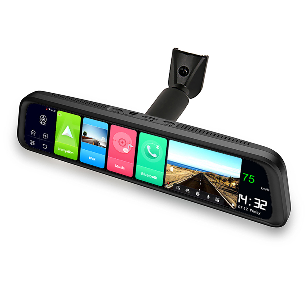 最新の12インチandroid 8.1スマート車dvrのバッ - Dash Cam Rear View Mirror 12 Inch のレビューと価格