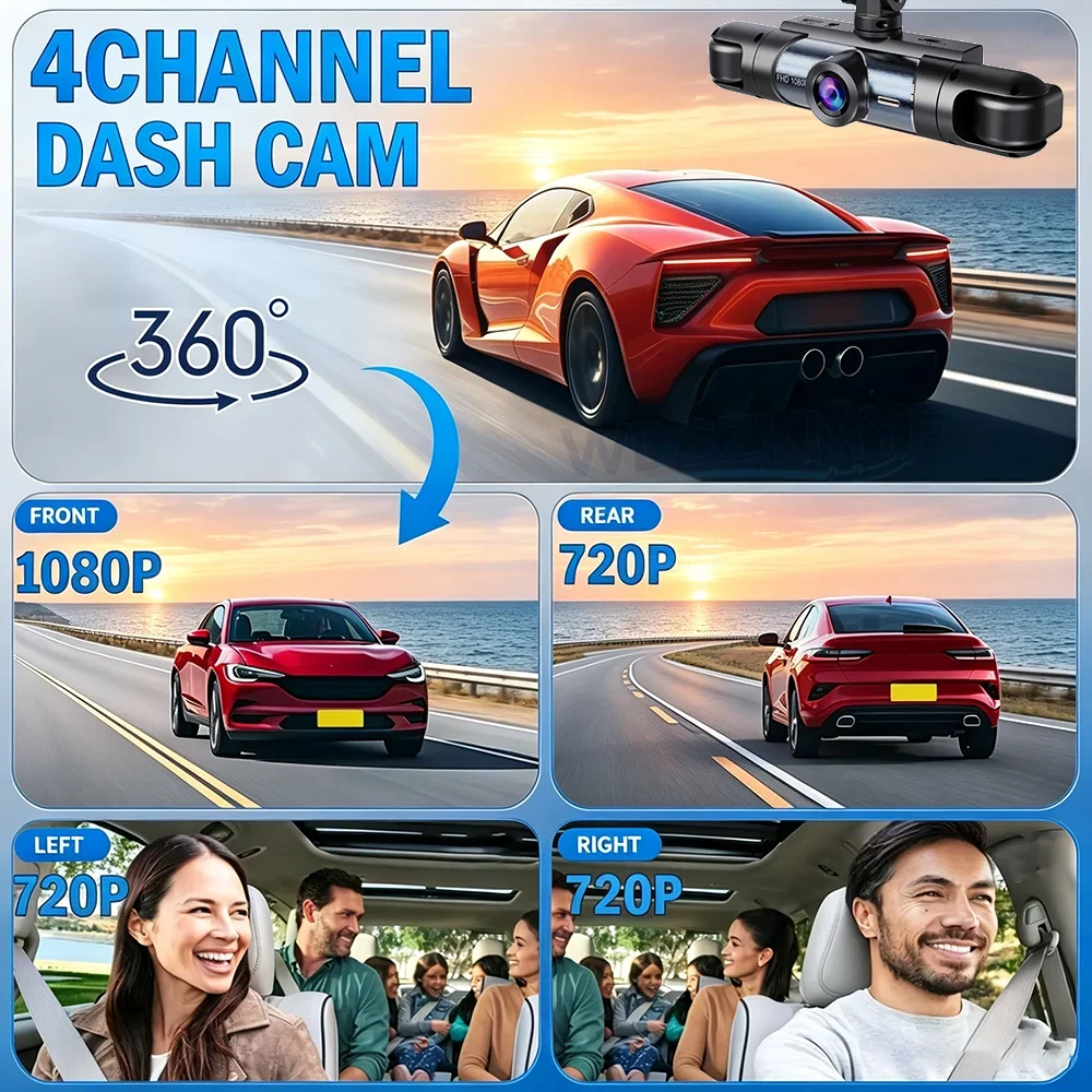 車載カメラ HD 1080P 3/4チャンネル ダッシュカム - Dash Cam 3 Channel 1080P のレビューと価格