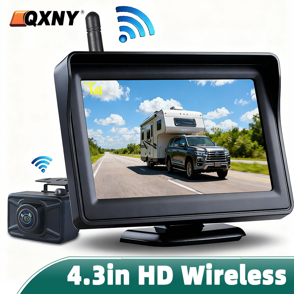 HDワイヤレス4.3インチモニター、バックアップリバースカメ - Dash Cam With Parking Monitor のレビューと価格