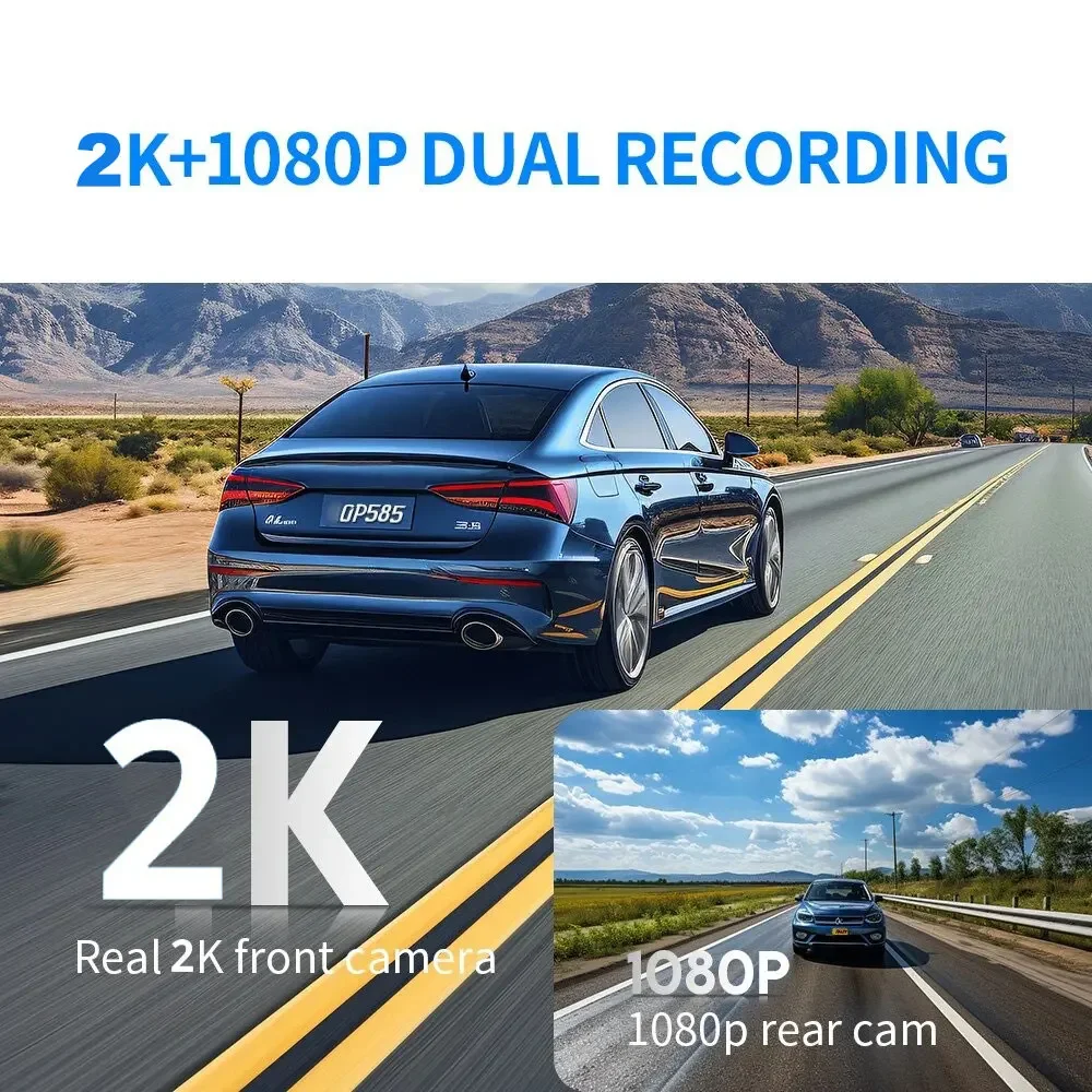 2Kデュアルレンズドライブレコーダー WiFi搭載 車載カメ - Dash Cam 2K Dual Lens のレビューと価格