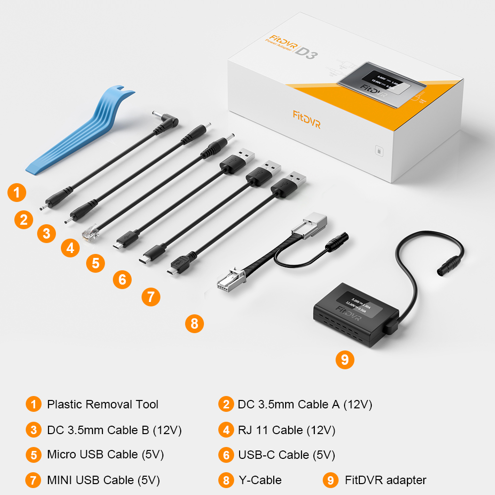 FitDVR ダッシュカメラ電源アダプター (5ピン) トヨ - Dash Cam Hardwire Kit のレビューと価格