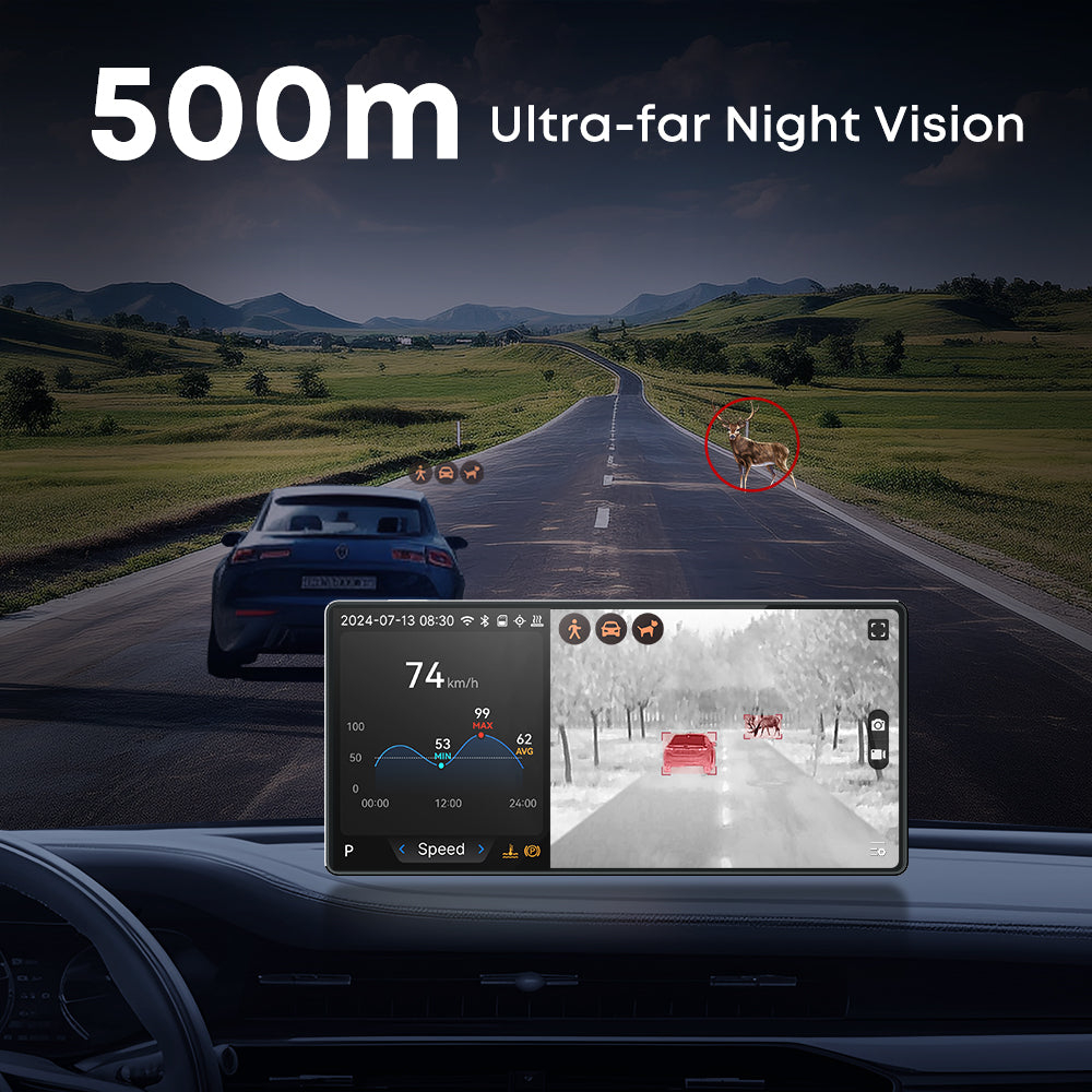 車用ナイトビジョン 500m検知範囲 サーマルイメージャー  - Dash Cam Night Vision Infrared のレビューと価格