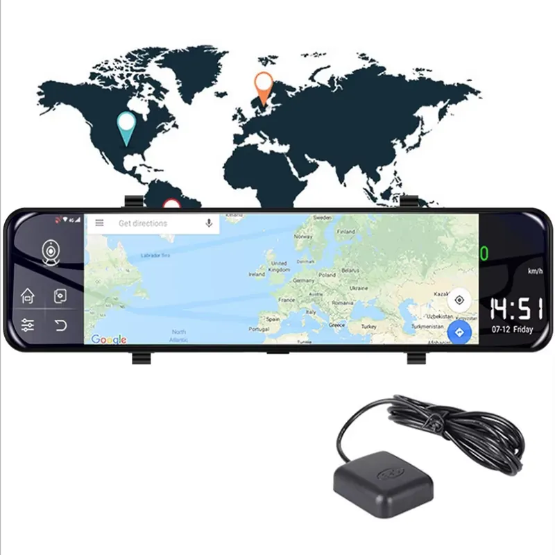 12インチ車載DVRリアビューミラー4G Android 8 - Dash Cam Rear View Mirror 12 Inch のレビューと価格