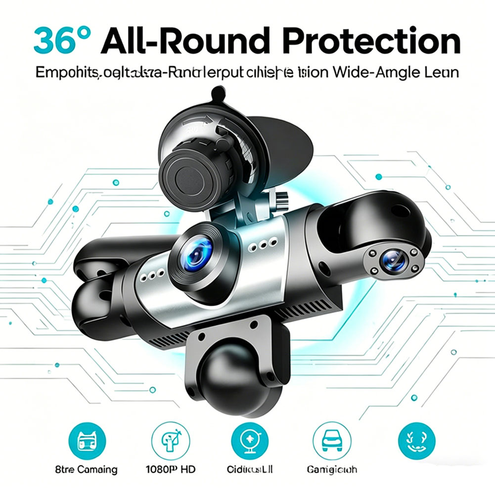 5チャンネル360度車載DVR 1080Pビデオレコーダー  - Dash Cam 360 Degree Panoramic のレビューと価格