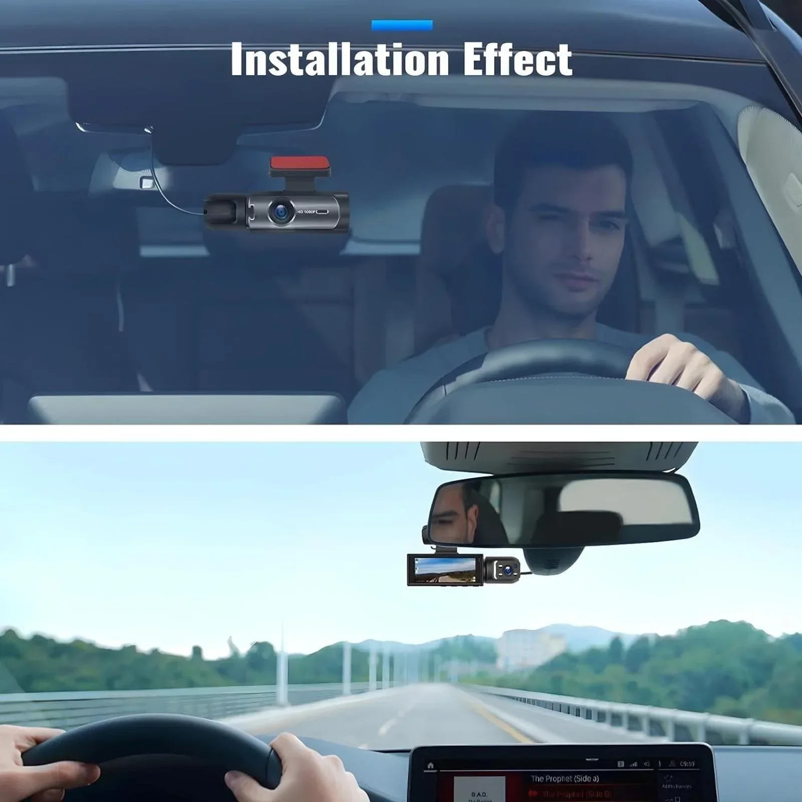 1080P HD、デュアルレンズ、前後録画対応、赤外線暗視機 - Dash Cam With Parking Monitor のレビューと価格