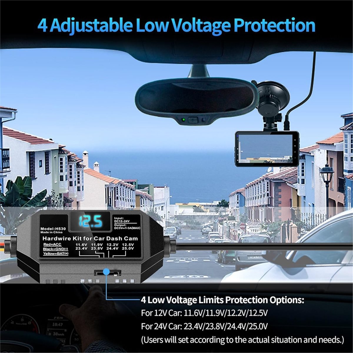 SWXFユニバーサルUSB-Cドライブレコーダー用ハードワイ - Dash Cam Hardwire Kit のレビューと価格