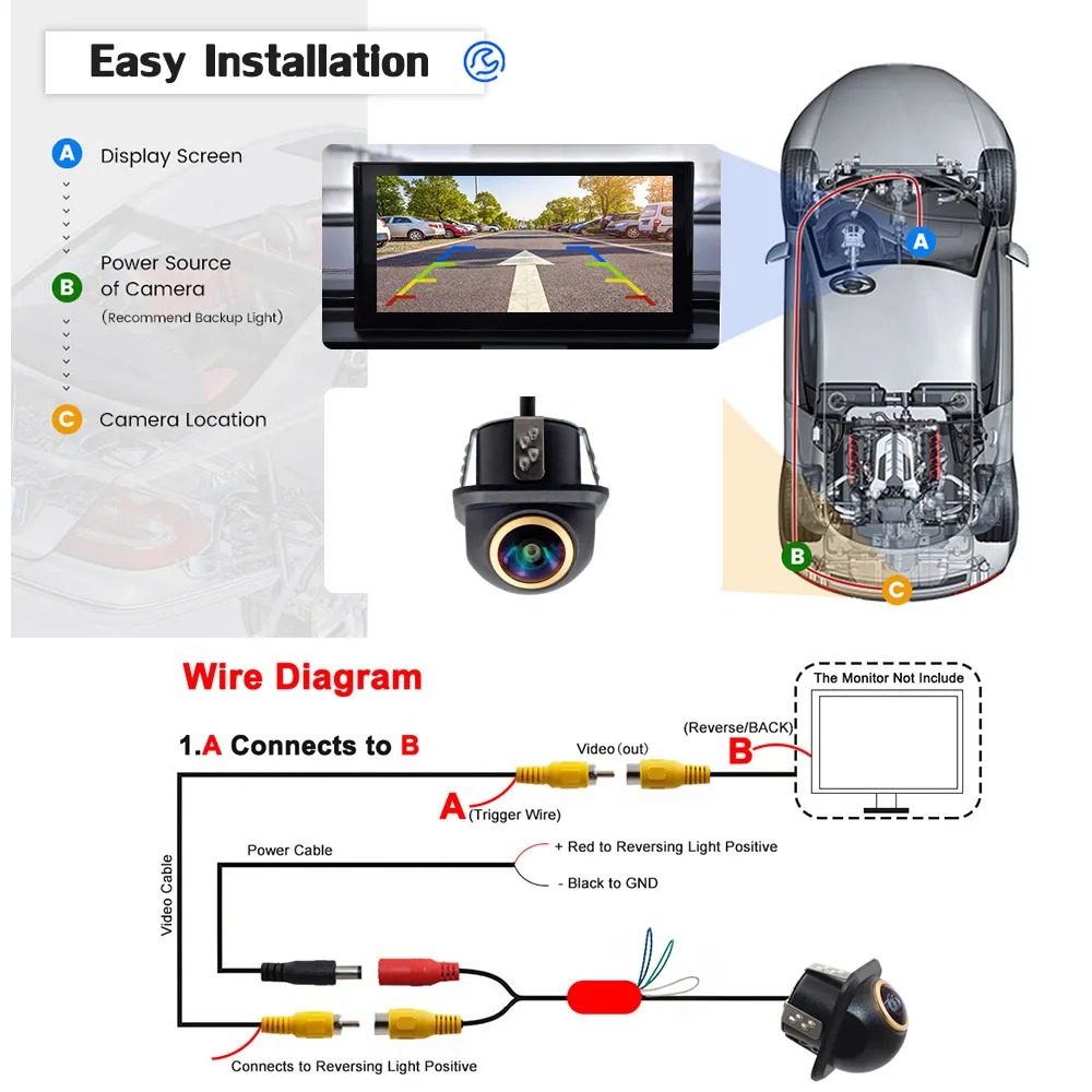 Smartour-リアビューカメラ,1080p,暗視,防水, - Dash Cam With Parking Monitor のレビューと価格