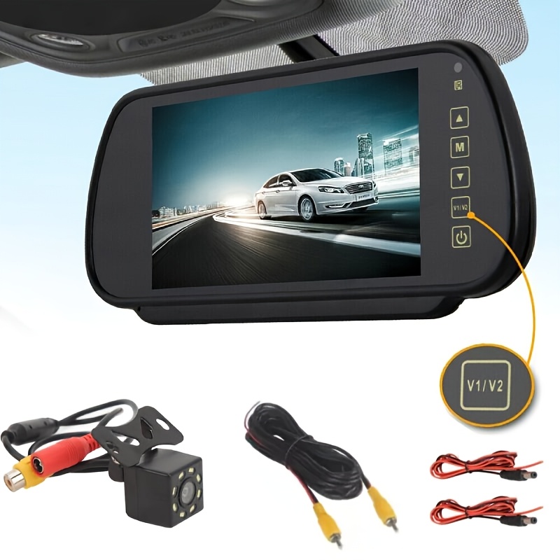 17.78cm ミラーバックアップリアビューカメラシステムモ - Dash Cam Mirror Backup Camera のレビューと価格