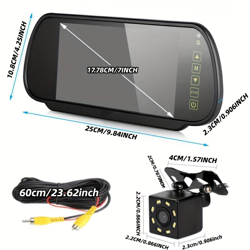 17.78cm ミラーバックアップリアビューカメラシステムモ - Dash Cam Mirror Backup Camera のレビューと価格