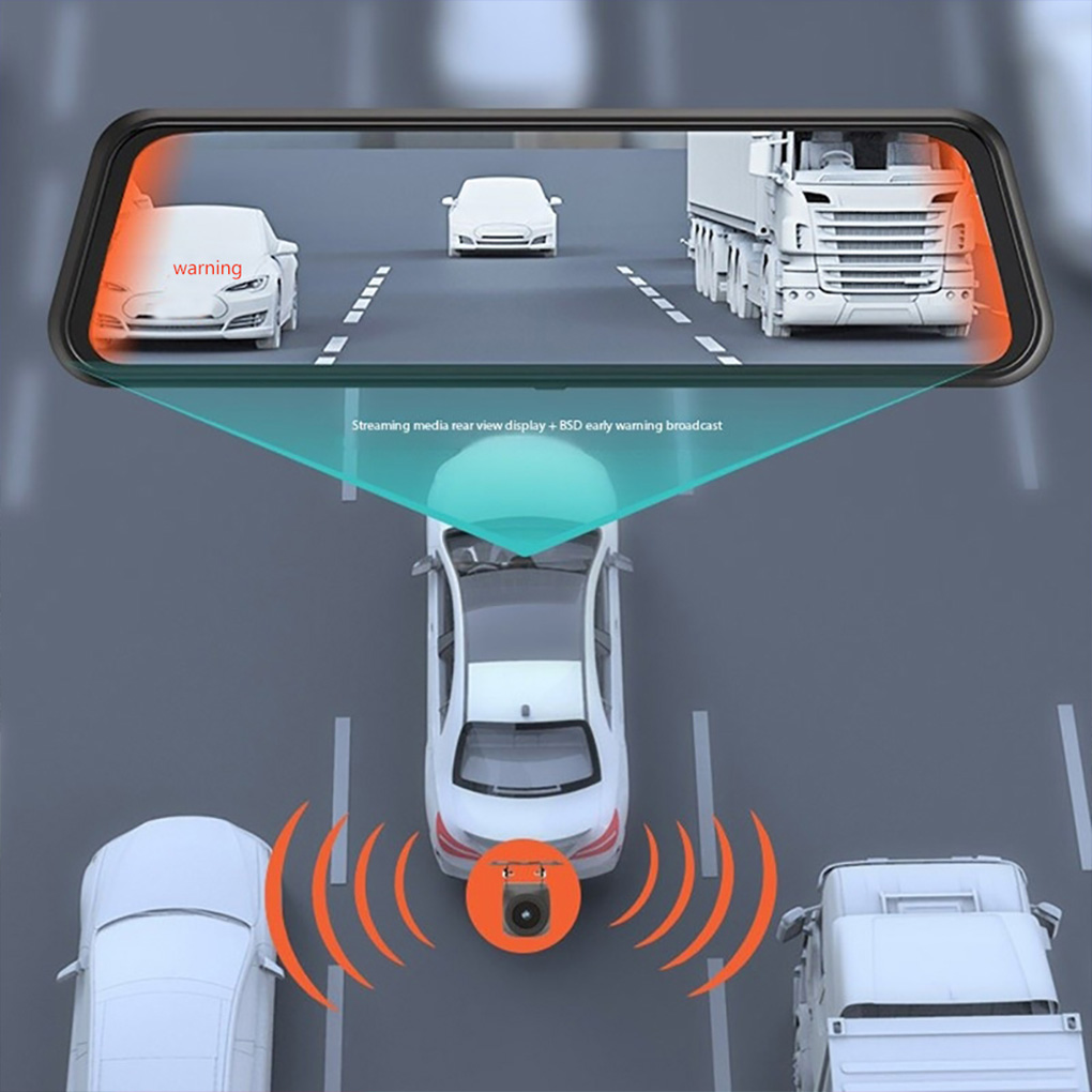 12インチタッチカーDVR 4チャンネル360 °   ドラ - Dash Cam Rear View Mirror 12 Inch のレビューと価格