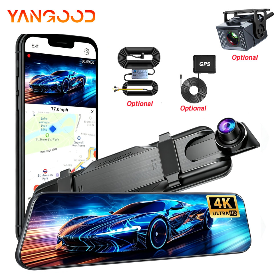 4K+2.5Kタッチスクリーンバックミラー、オプションのデュ - Dash Cam 4K Sony Starvis のレビューと価格
