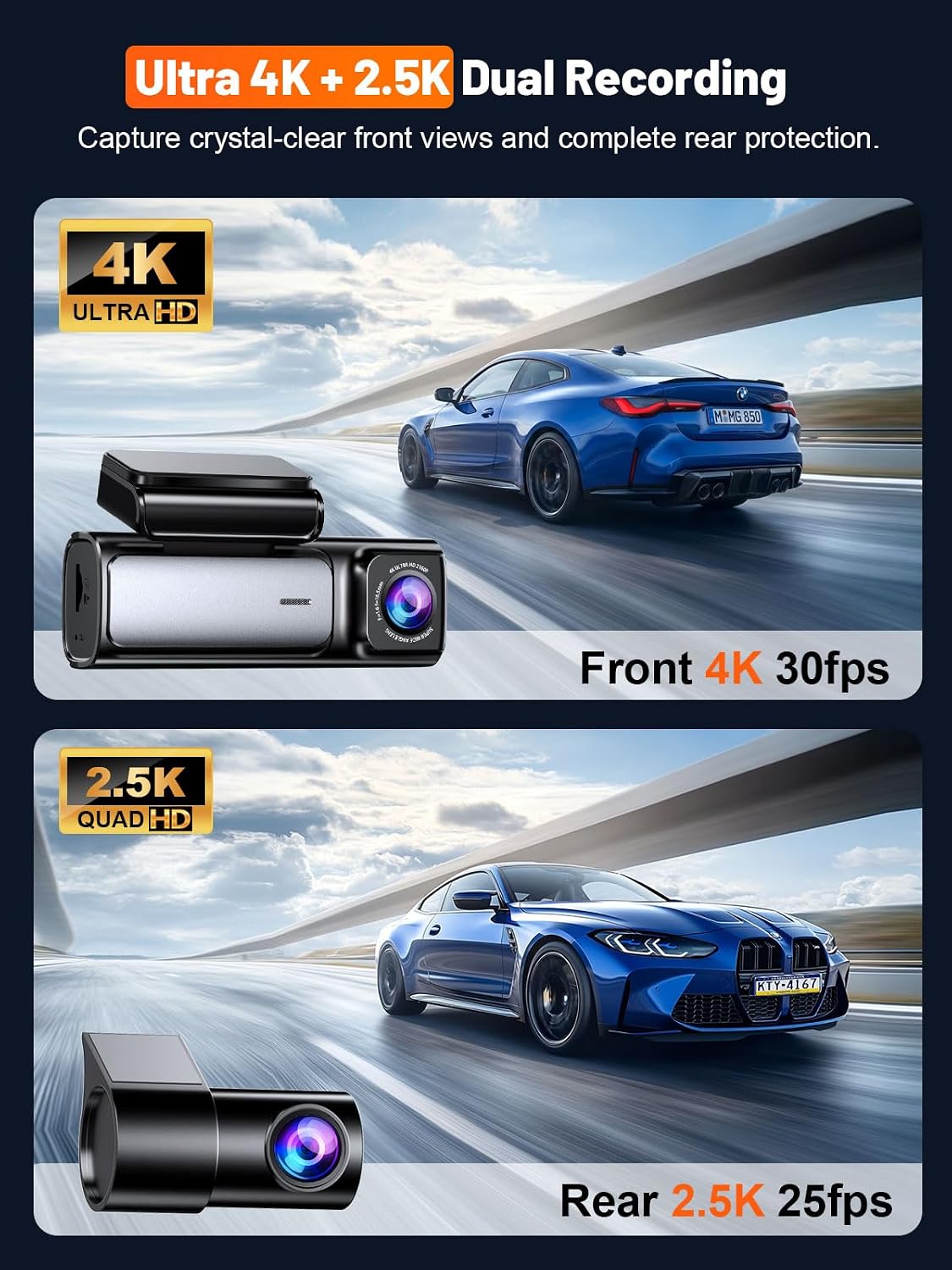 フロント・リアダッシュカム 4K 25K 5G WiFi 6 - Dash Cam Front And Rear 4K のレビューと価格