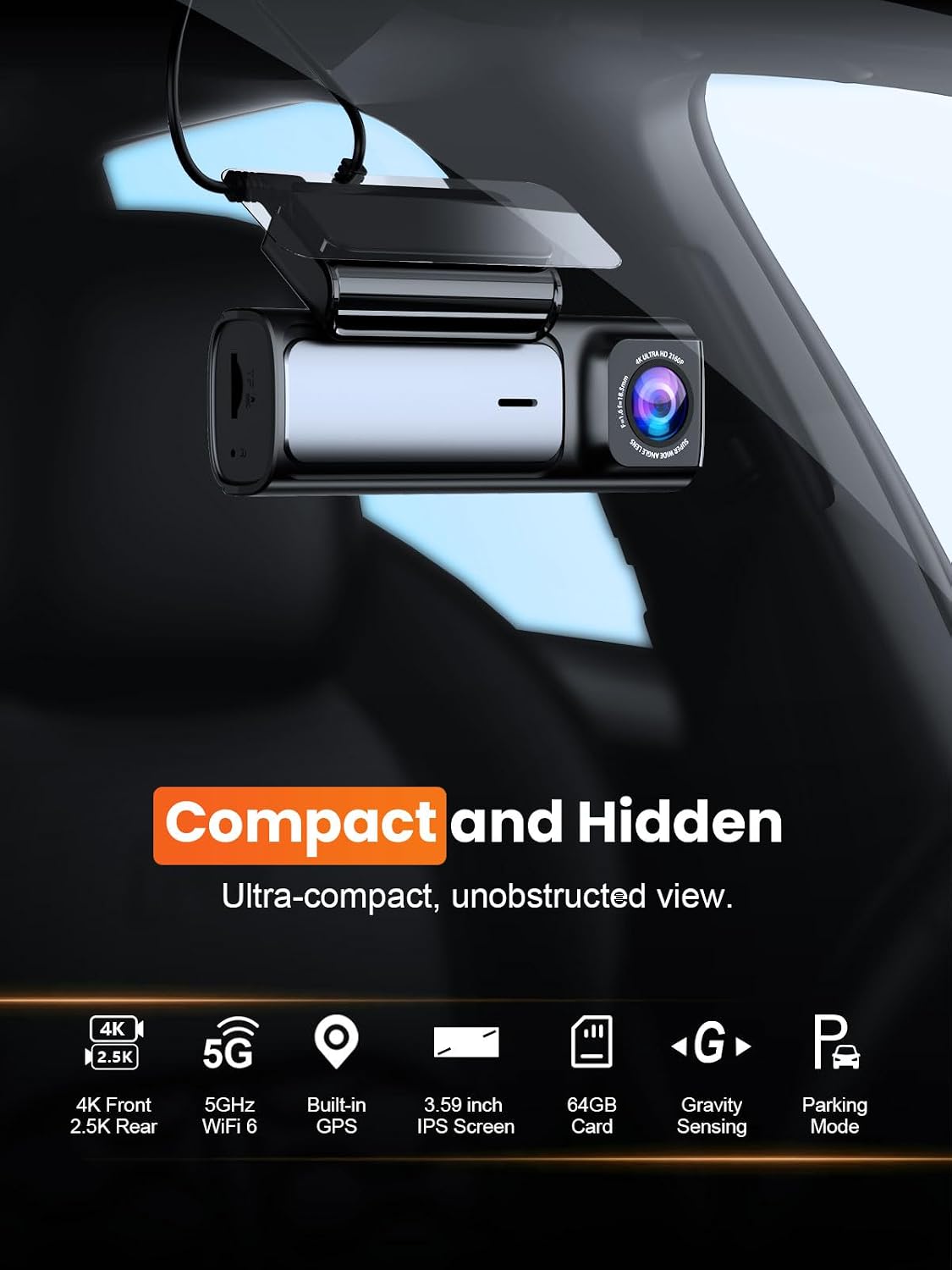 フロント・リアダッシュカム 4K 25K 5G WiFi 6 - Dash Cam Front And Rear 4K のレビューと価格