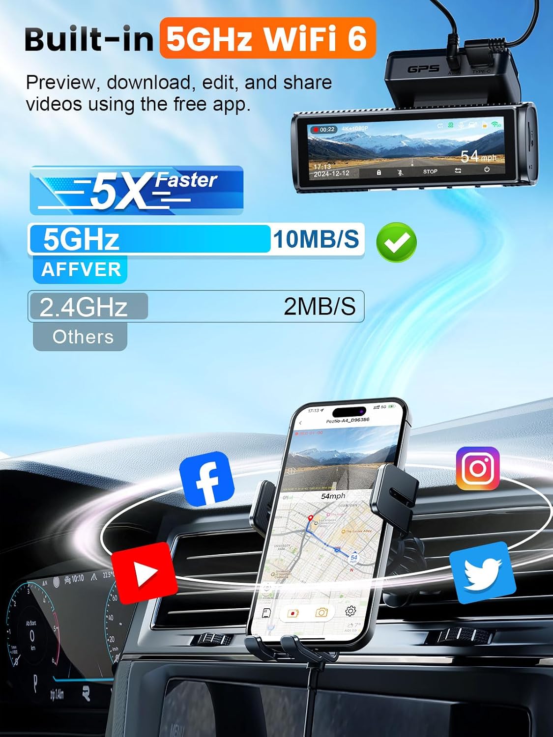 フロント・リアダッシュカム 4K 25K 5G WiFi 6 - Dash Cam Front And Rear 4K のレビューと価格