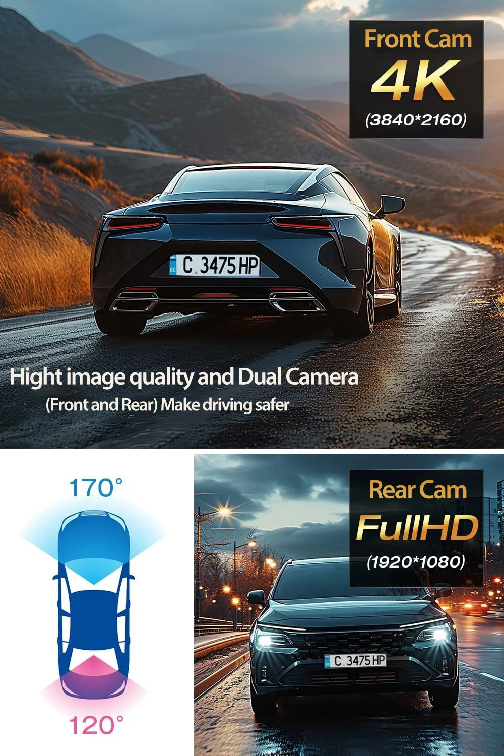 12インチタッチ4KミラーダッシュカムGPS IMX589フ - Dash Cam Rear View Mirror 12 Inch のレビューと価格