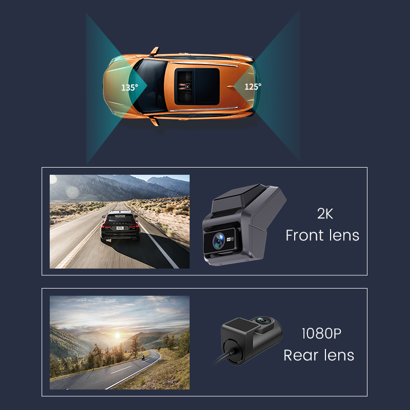 2K 4G 3インチ デュアルレンズ ドライブレコーダー W - Dash Cam 2K Dual Lens のレビューと価格