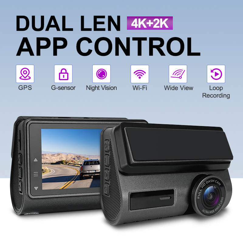 4K 2KデュアルレンズUHD WiFiドライブレコーダー  - Dash Cam 2K Dual Lens のレビューと価格