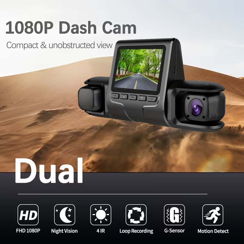 デュアルチャンネル内蔵ドライブレコーダー（フロント＆車内）、 - Dash Cam Night Vision Infrared のレビューと価格