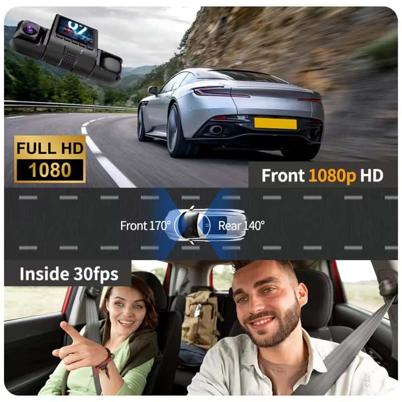 デュアルチャンネル内蔵ドライブレコーダー（フロント＆車内）、 - Dash Cam Night Vision Infrared のレビューと価格