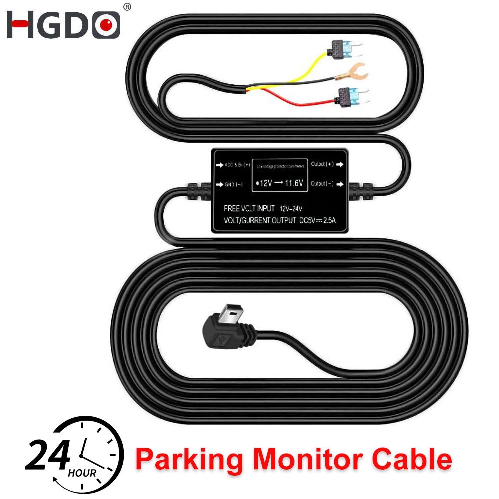 HGDO ダッシュカム ハードワイヤーキット ミニUSBポー - Dash Cam Hardwire Kit のレビューと価格