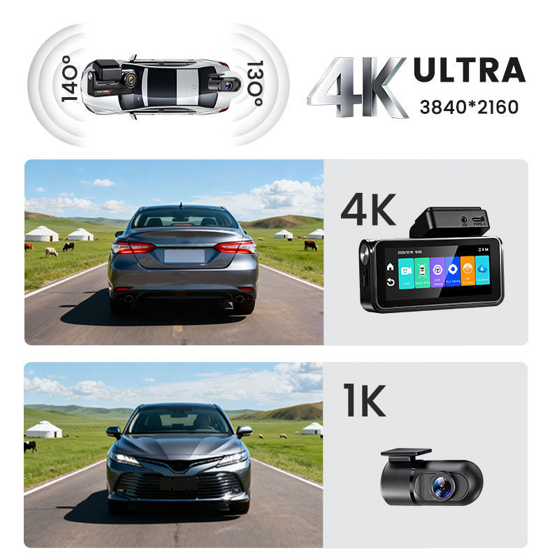 4G SIM搭載、タッチスクリーン、デュアルレンズ、4K+1 - Dual Dash Cam With Gps Wifi のレビューと価格