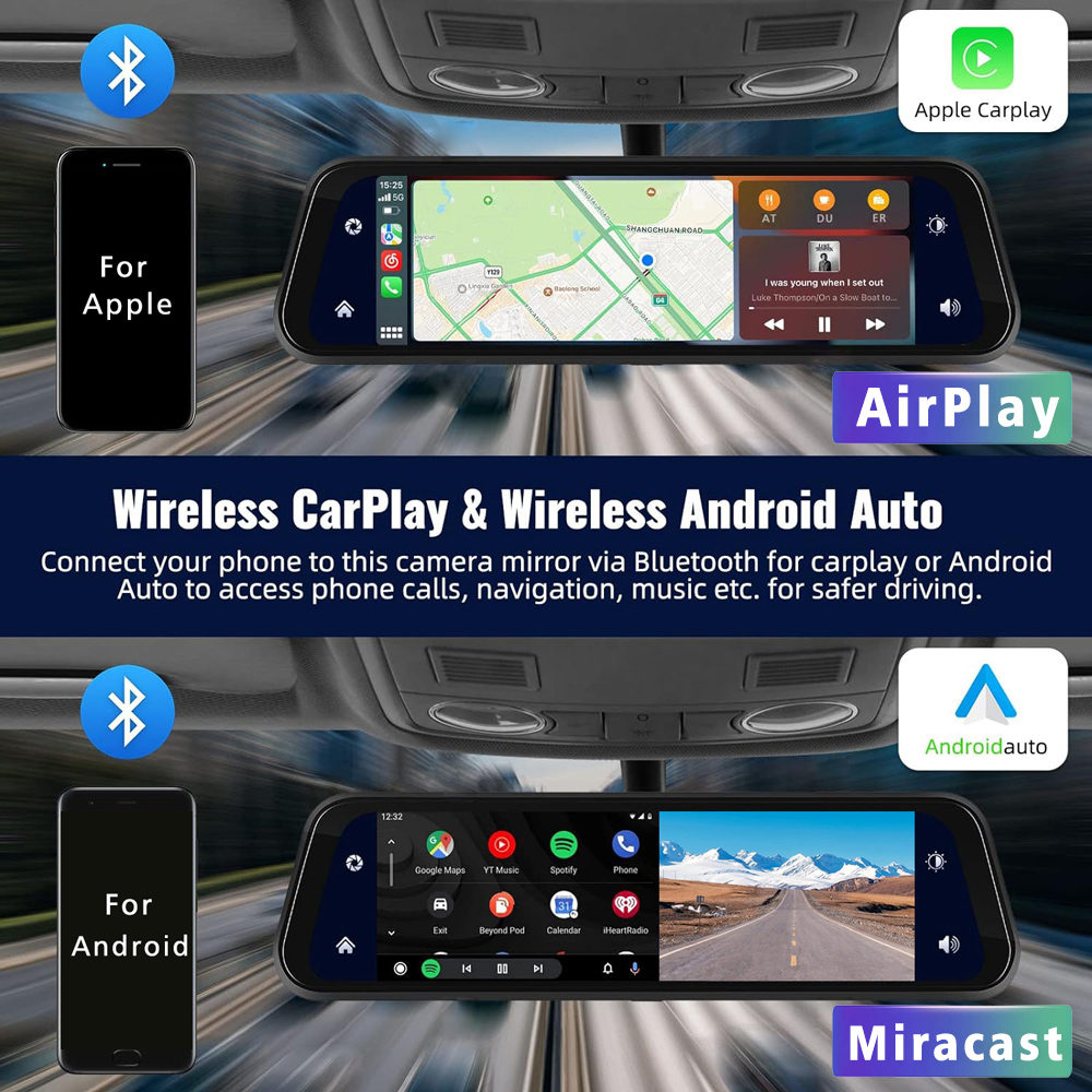 10インチ4K 3840*2160Pドライブレコーダー Ca - Dual Dash Cam With Gps Wifi のレビューと価格
