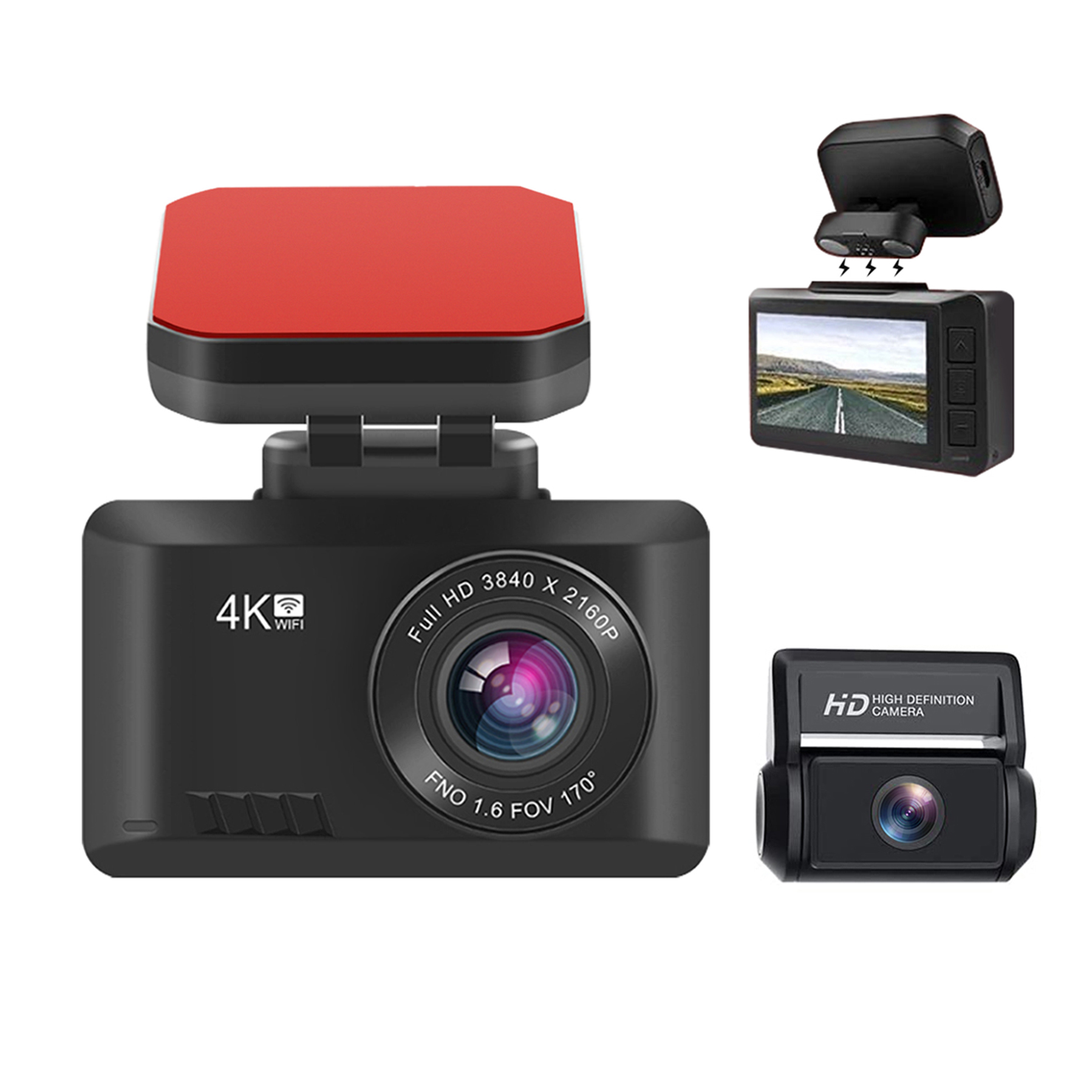 リアル4Kデュアルレンズ2.4インチ170度広角ドライブレコ - Dash Cam 2K Dual Lens のレビューと価格