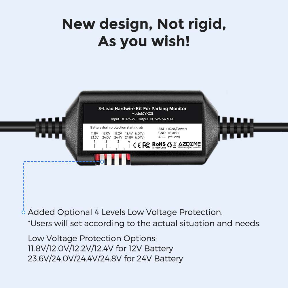 AZDOME JYX05 車載DVR録画用ハードワイヤーキッ - Dash Cam Hardwire Kit のレビューと価格