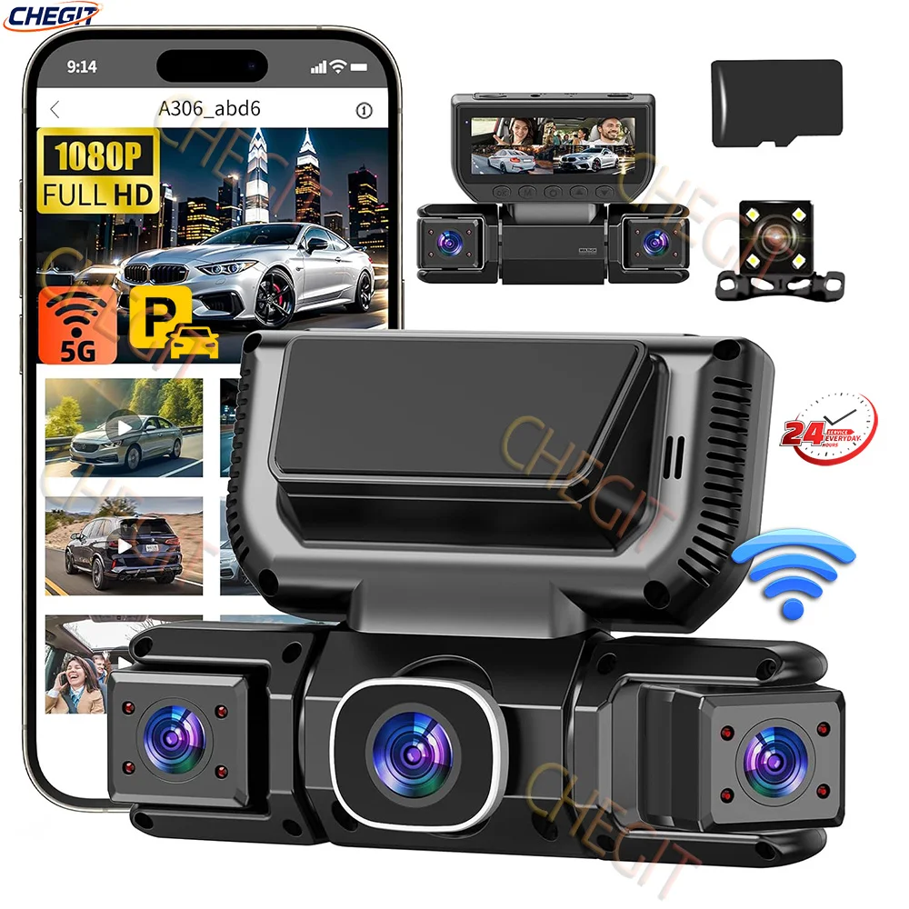 360度4カメラ（フロント、左、右、リアビュー）WIFI 1 - Dash Cam 360 Degree Panoramic のレビューと価格