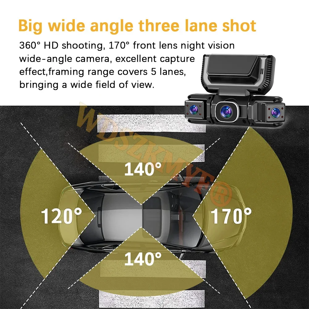 360度4カメラ（フロント、左、右、リアビュー）WIFI 1 - Dash Cam 360 Degree Panoramic のレビューと価格