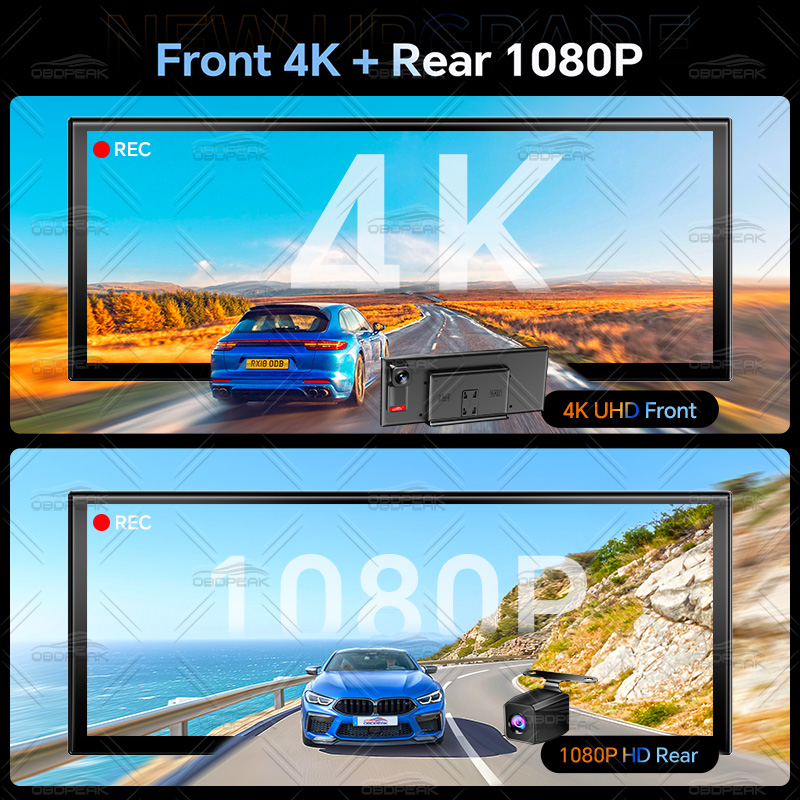 12.3インチ 4K 車載ドライブレコーダー K9 Max  - Dual Dash Cam With Gps Wifi のレビューと価格