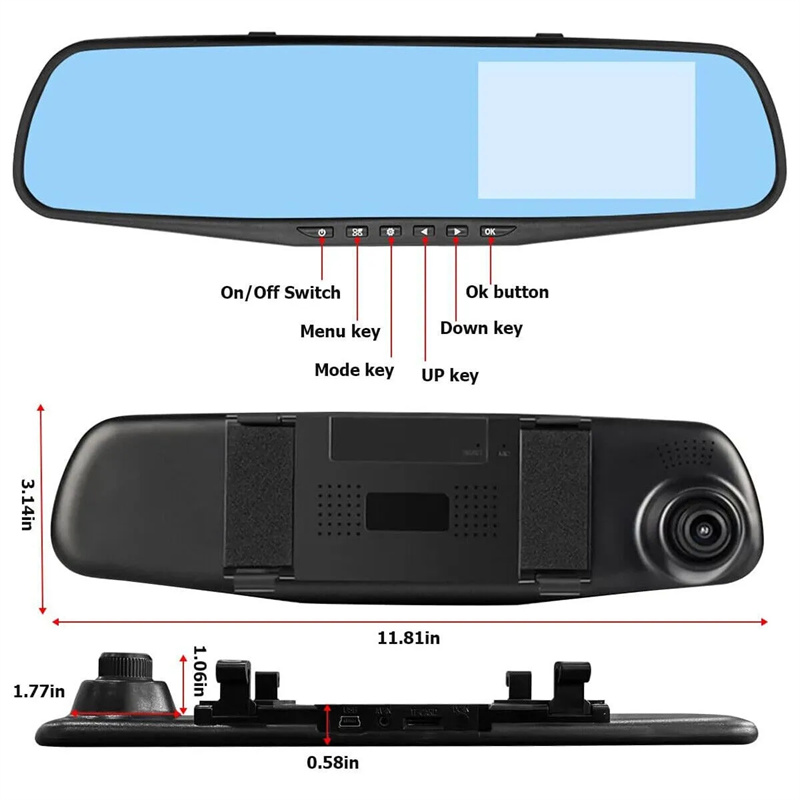 デュアルレンズDVRカメラ,フロントとリアのビデオ,ナイトレ - Dash Cam With Parking Monitor のレビューと価格