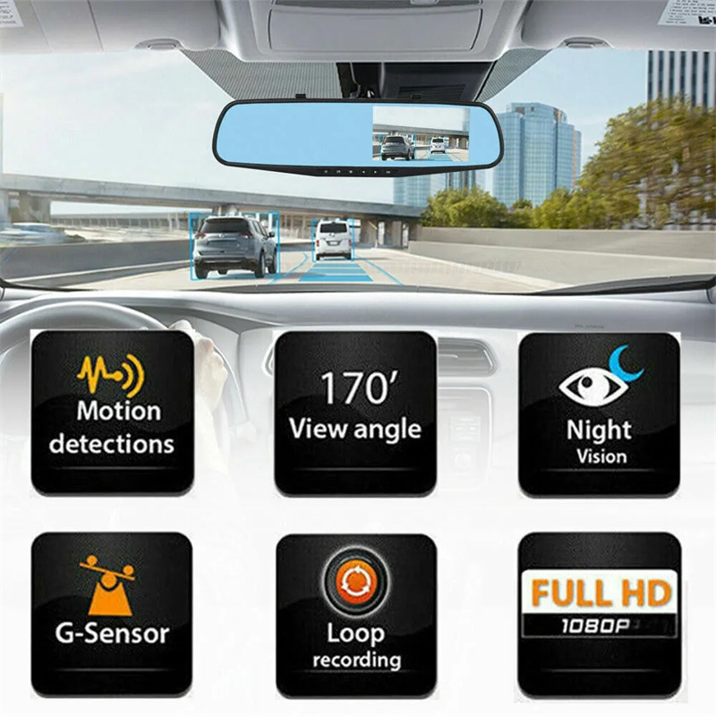 デュアルレンズDVRカメラ,フロントとリアのビデオ,ナイトレ - Dash Cam With Parking Monitor のレビューと価格