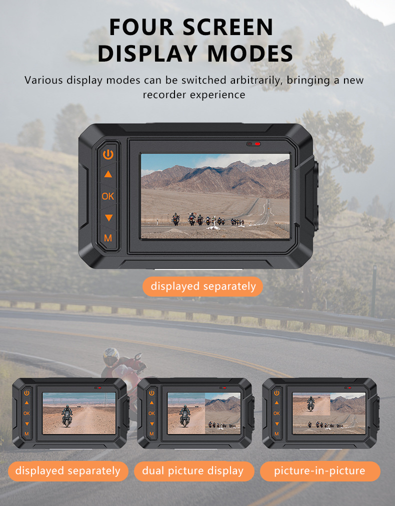 2K 3インチIPSデュアルレンズバイク用GPSダッシュカム - Dash Cam 2K Dual Lens のレビューと価格