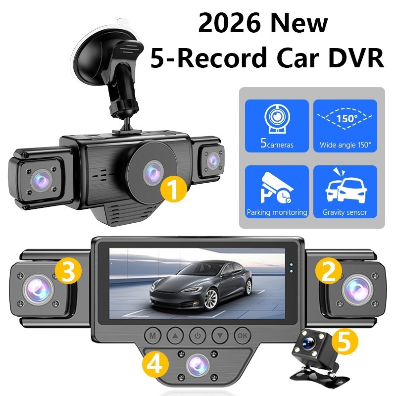 新型5レンズ5チャンネルドライブレコーダー、WiFi接続、4 - Dash Cam Night Vision Infrared のレビューと価格