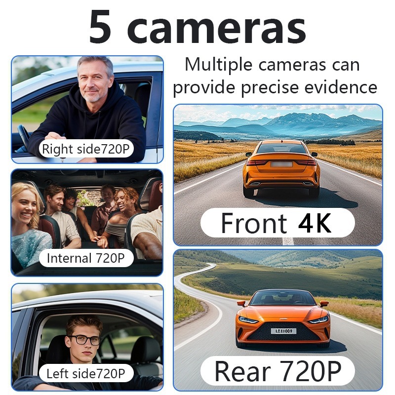 新型5レンズ5チャンネルドライブレコーダー、WiFi接続、4 - Dash Cam Night Vision Infrared のレビューと価格